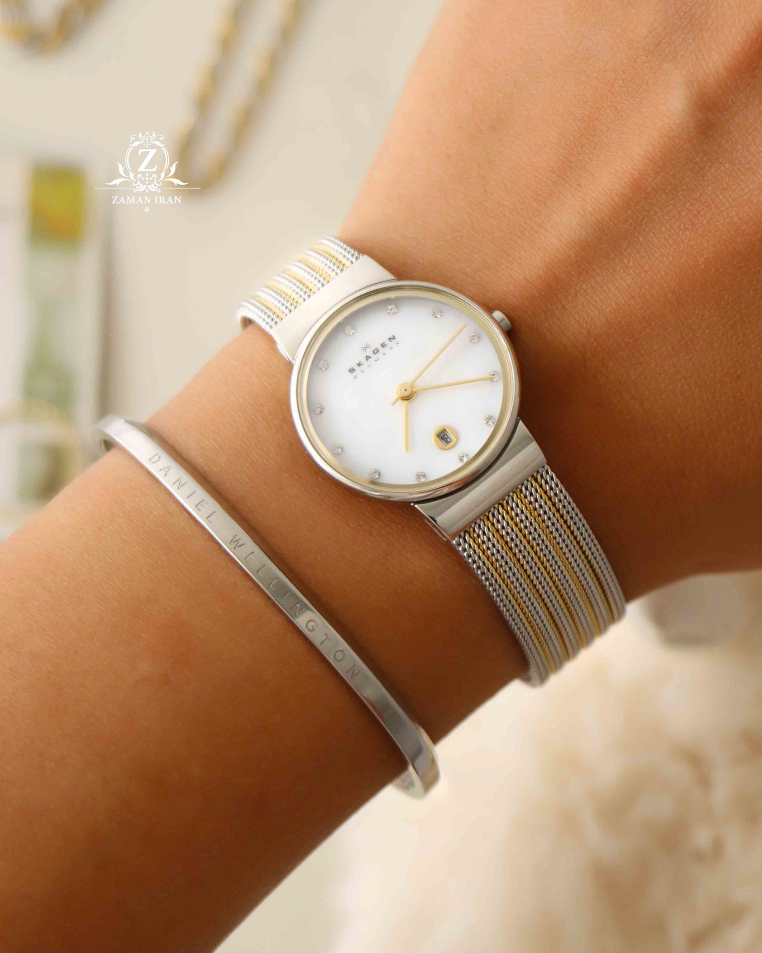 ساعت مچی زنانه اسکاگن skagen اورجینال مدل 355SSGS