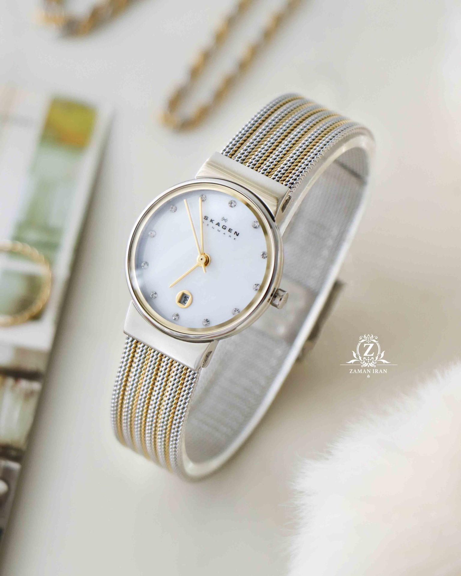 ساعت مچی زنانه اسکاگن skagen اورجینال مدل 355SSGS